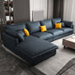 127.95" L Contemporary Sectional Blue Square Arm Sectional for Living Room