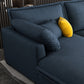 127.95" L Contemporary Sectional Blue Square Arm Sectional for Living Room