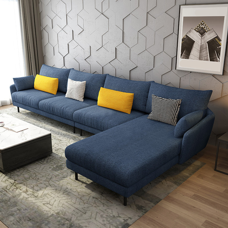 Divano e chaise in tessuto in stile moderno 141,73 "W quadrato sezionale