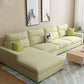 Modern 3-seater Fabric/Faux Leather Sectional Flared Arm Sofa & Chaise Light Green Clearhalo 'furn' 'furn_sectionals' 'Furniture' 'Living Room Furniture' 'Sectionals' 5629101