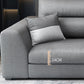 Faux Leather Sectional Stain-Resistant Square Arm Sectional with Pillowed Back Cushions