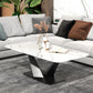 Glam 17.7" H Rectangle Slate Coffee Table Metal Abstract Cocktail Table Floralwhite Clearhalo 'Coffee & Accent Tables' 'Coffee Tables' 'coffee_tables' 'furn' 'furn_coffee_tables' 'Furniture' 'Living Room Furniture' 5629175