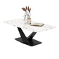Glam 17.7" H Rectangle Slate Coffee Table Metal Abstract Cocktail Table 59"L x 31.5"W x 18"H Floralwhite Clearhalo 'Coffee & Accent Tables' 'Coffee Tables' 'coffee_tables' 'furn' 'furn_coffee_tables' 'Furniture' 'Living Room Furniture' 5629176