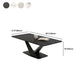 Glam 17.7" H Rectangle Slate Coffee Table Metal Abstract Cocktail Table Clearhalo 'Coffee & Accent Tables' 'Coffee Tables' 'coffee_tables' 'furn' 'furn_coffee_tables' 'Furniture' 'Living Room Furniture' 5629182