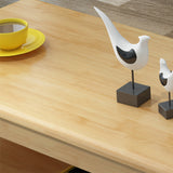 Scandinavian Rectangle Wood Coffee Table 17.7"H 4 Legs Cocktail Table with 4 Drawers