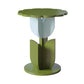 Round/free Shape Square Block Base Glass/solid Wood Table Modern Style Coffee Table