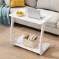 Nordic Style Rectangular Solid Wood Table with Wheel Base Coffee Table