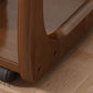 Nordic Style Rectangular Solid Wood Table with Wheel Base Coffee Table
