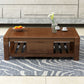 Rectangular 4 Legs Base Solid Wood Table Nordic Style Coffee Table with Drawers
