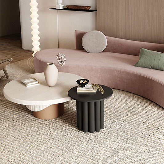 Tavolino da tavolino in legno rotondo scandinavo Tavolo da cocktail