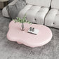 Solid Wood 4 Legs Coffee Table Minimalist Modern Coffee Table 39"L x 28"W x 12"H Pink Clearhalo 'Coffee & Accent Tables' 'Coffee Tables' 'coffee_tables' 'furn' 'furn_coffee_tables' 'Furniture' 'Living Room Furniture' 5629489