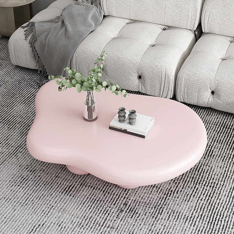 Solid Wood 4 Legs Coffee Table Minimalist Modern Coffee Table 39"L x 28"W x 12"H Pink Clearhalo 'Coffee & Accent Tables' 'Coffee Tables' 'coffee_tables' 'furn' 'furn_coffee_tables' 'Furniture' 'Living Room Furniture' 5629489