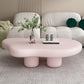 Solid Wood 4 Legs Coffee Table Minimalist Modern Coffee Table 47"L x 35"W x 12"H Pink Clearhalo 'Coffee & Accent Tables' 'Coffee Tables' 'coffee_tables' 'furn' 'furn_coffee_tables' 'Furniture' 'Living Room Furniture' 5629493
