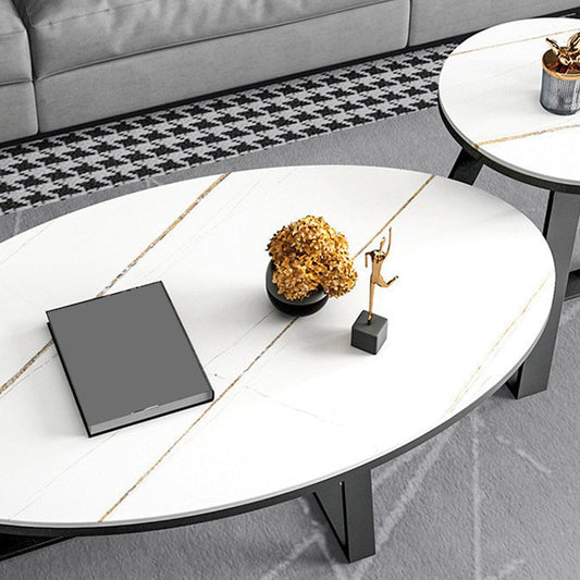 17,7 "H glam tavolino in ardeggio ovale tavolino in metallo gambe cocktail