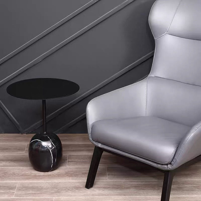 Round Metal Table Marble Pedestal Base Medieval Modern Style Side Table Clearhalo 'Coffee & Accent Tables' 'End & Side Tables' 'end_side_tables' 'furn' 'furn_end_side_tables' 'Furniture' 'Living Room Furniture' 5630019