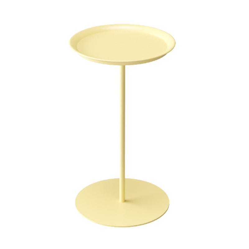 Tavolino in metallo rotondo con base laterale moderna di base di base di piedistallo