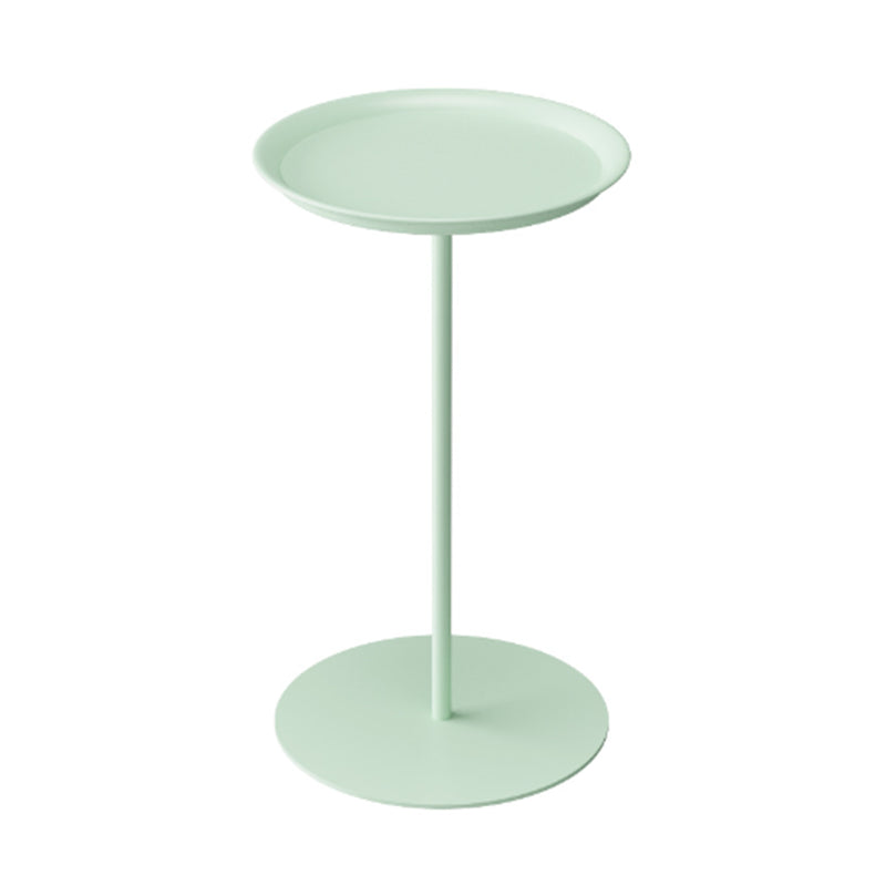 Tavolino in metallo rotondo con base laterale moderna di base di base di piedistallo