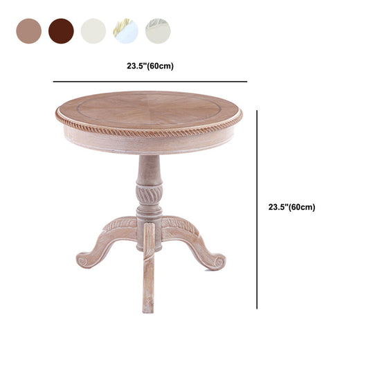 French Country Style Round Old Solid Wood Table 3 Legs Coffee Table