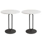 21.6" Tall Modern Round Slate Top Side Table Iron Pedestal End Table Black-White 2 Clearhalo 'Coffee & Accent Tables' 'End & Side Tables' 'end_side_tables' 'furn' 'furn_end_side_tables' 'Furniture' 'Living Room Furniture' 5630263