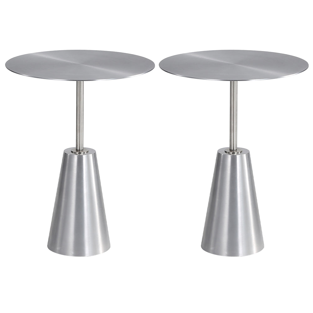 Mid-Century Metal Pedestal End Table Round Side End Table for Living Room