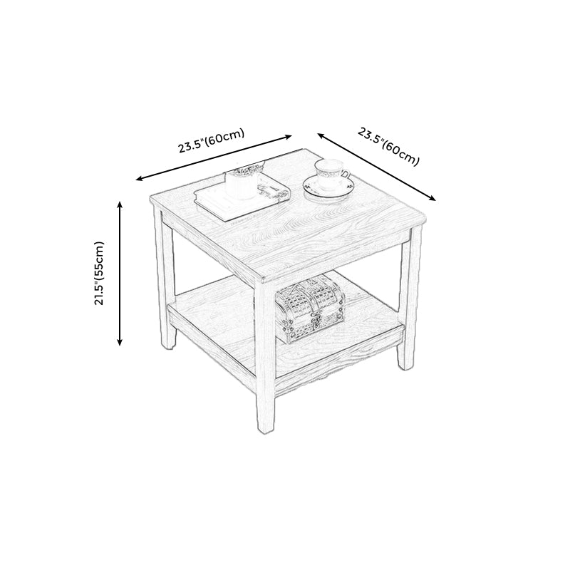 TABELLO DELLA TERDITÀ TRADIZIONE DEI LEGNO 4 gambe Tavolo laterale divano con scaffale per soggiorno