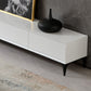 16,5 "H Console TV, bois d'ingénierie 3/4 tiroirs TV Stand en blanc