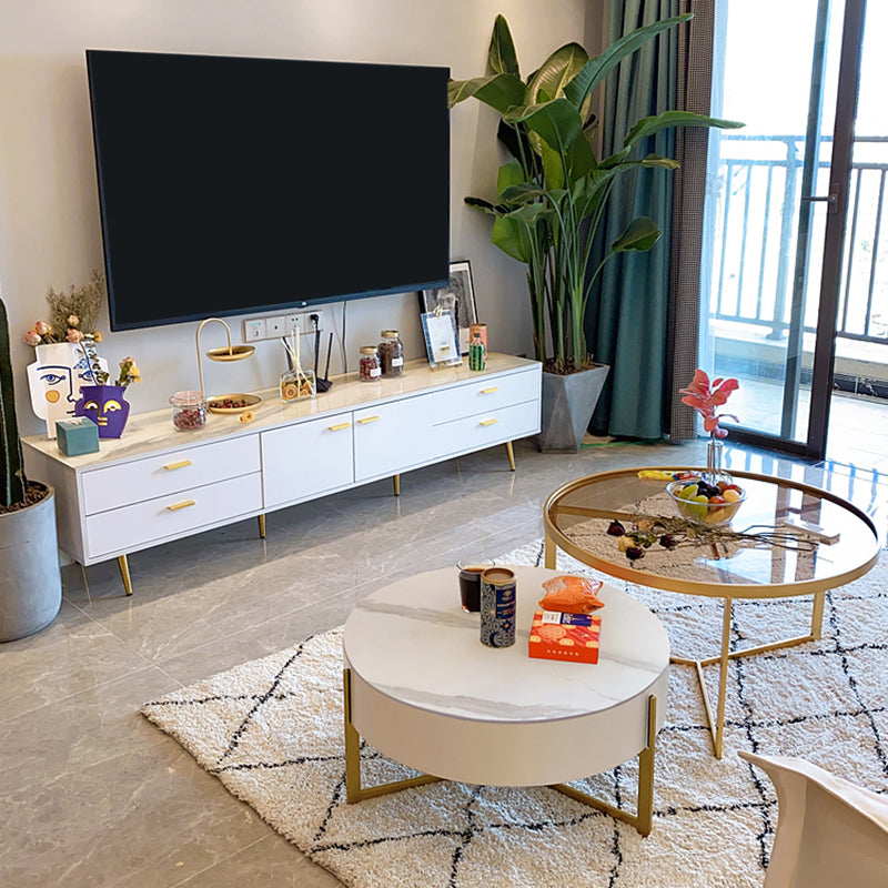 Sintered Stone Enclosed TV Storage Luxury TV Cabinet with Splayed Legs Clearhalo 'furn' 'furn_tv_stands_entertainment_centers' 'Furniture' 'Living Room Furniture' 'TV Stands & Entertainment Centers' 'TV Stands & Media Storage Furniture' 'tv_stands_entertainment_centers' 5630527