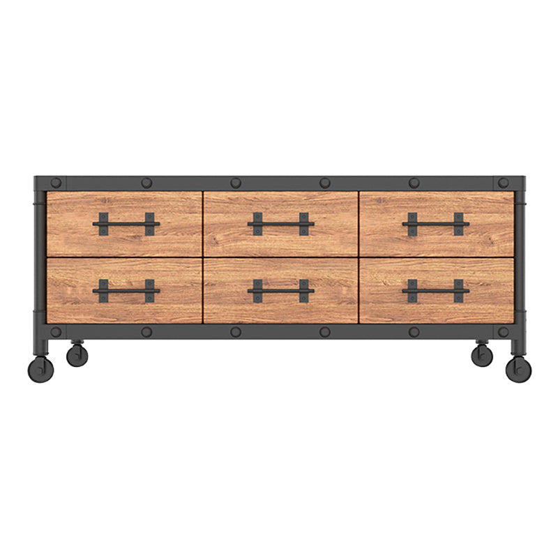19.69"H TV Stand Industrial Style Solid Wood Brown TV Console with Drawers Clearhalo 'furn' 'furn_tv_stands_entertainment_centers' 'Furniture' 'Living Room Furniture' 'TV Stands & Entertainment Centers' 'TV Stands & Media Storage Furniture' 'tv_stands_entertainment_centers' 5630570