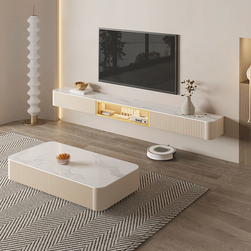 Contemporary TV Media Stand with Drawers Floating TV Stand Console Clearhalo 'furn' 'furn_tv_stands_entertainment_centers' 'Furniture' 'Living Room Furniture' 'TV Stands & Entertainment Centers' 'TV Stands & Media Storage Furniture' 'tv_stands_entertainment_centers' 5630630