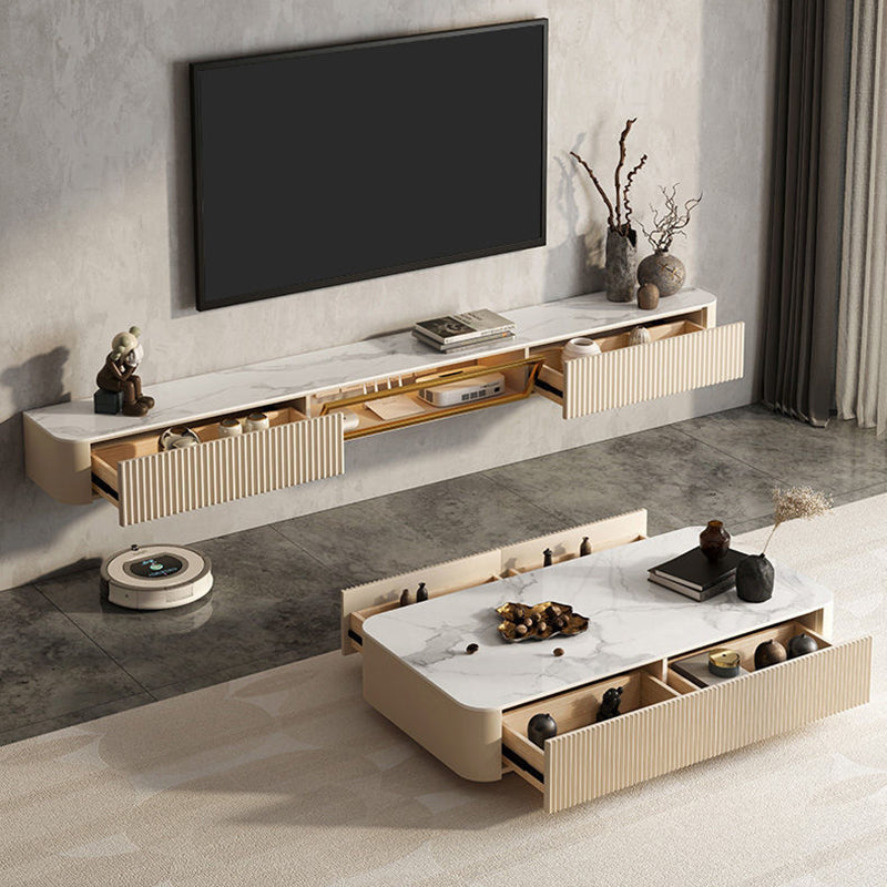 Contemporary TV Media Stand with Drawers Floating TV Stand Console Clearhalo 'furn' 'furn_tv_stands_entertainment_centers' 'Furniture' 'Living Room Furniture' 'TV Stands & Entertainment Centers' 'TV Stands & Media Storage Furniture' 'tv_stands_entertainment_centers' 5630638