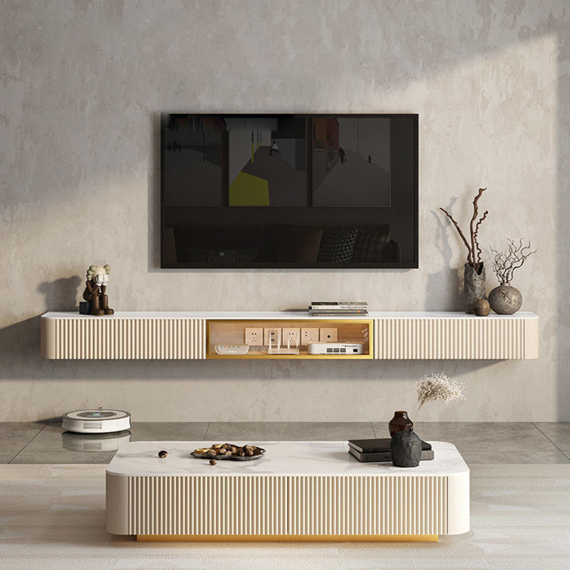 Contemporary TV Media Stand with Drawers Floating TV Stand Console Clearhalo 'furn' 'furn_tv_stands_entertainment_centers' 'Furniture' 'Living Room Furniture' 'TV Stands & Entertainment Centers' 'TV Stands & Media Storage Furniture' 'tv_stands_entertainment_centers' 5630639