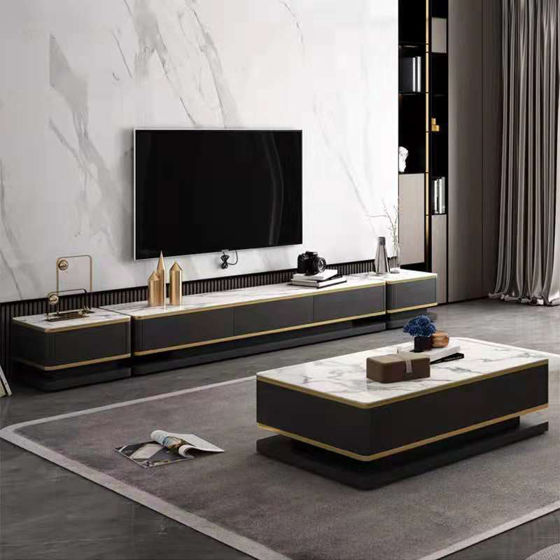 Glass Top Media Console for Living Room Glam Polish Finish TV Media Stand Clearhalo 'furn' 'furn_tv_stands_entertainment_centers' 'Furniture' 'Living Room Furniture' 'TV Stands & Entertainment Centers' 'TV Stands & Media Storage Furniture' 'tv_stands_entertainment_centers' 5630672