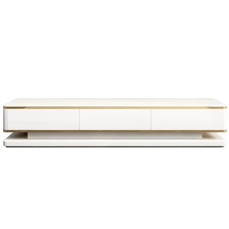 Glass Top Media Console for Living Room Glam Polish Finish TV Media Stand 79"L x 16"W x 16.5"H White Clearhalo 'furn' 'furn_tv_stands_entertainment_centers' 'Furniture' 'Living Room Furniture' 'TV Stands & Entertainment Centers' 'TV Stands & Media Storage Furniture' 'tv_stands_entertainment_centers' 5630684