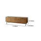 Brown TV Media Stand with Drawers Industrial Solid Wood Media Console with Metal Legs