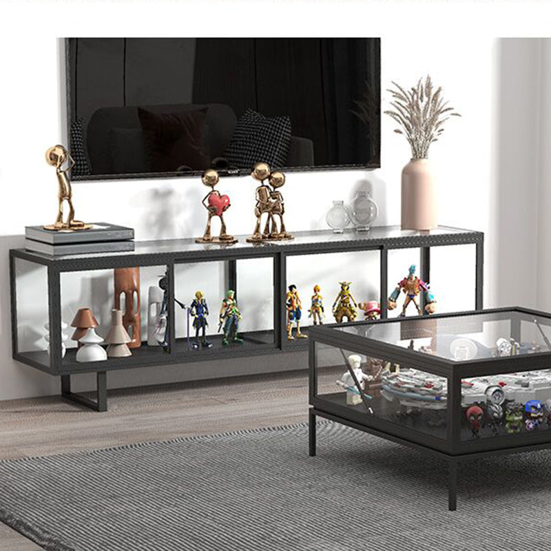 Rectangle Enclosed TV Storage Industrial TV Cabinet with Glass Doors Clearhalo 'furn' 'furn_tv_stands_entertainment_centers' 'Furniture' 'Living Room Furniture' 'TV Stands & Entertainment Centers' 'TV Stands & Media Storage Furniture' 'tv_stands_entertainment_centers' 5630782