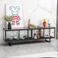 Rectangle Enclosed TV Storage Industrial TV Cabinet with Glass Doors 71"L x 16"W x 22"H Black Clearhalo 'furn' 'furn_tv_stands_entertainment_centers' 'Furniture' 'Living Room Furniture' 'TV Stands & Entertainment Centers' 'TV Stands & Media Storage Furniture' 'tv_stands_entertainment_centers' 5630785