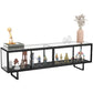 Rectangle Enclosed TV Storage Industrial TV Cabinet with Glass Doors Clearhalo 'furn' 'furn_tv_stands_entertainment_centers' 'Furniture' 'Living Room Furniture' 'TV Stands & Entertainment Centers' 'TV Stands & Media Storage Furniture' 'tv_stands_entertainment_centers' 5630786