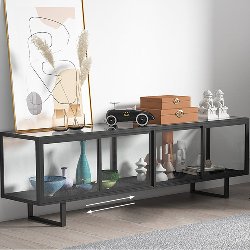 Rectangle Enclosed TV Storage Industrial TV Cabinet with Glass Doors Clearhalo 'furn' 'furn_tv_stands_entertainment_centers' 'Furniture' 'Living Room Furniture' 'TV Stands & Entertainment Centers' 'TV Stands & Media Storage Furniture' 'tv_stands_entertainment_centers' 5630790