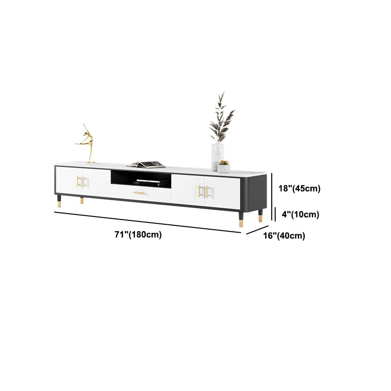 Glam Style TV Stand Open Storage TV Stand Console with 4-Door Clearhalo 'furn' 'furn_tv_stands_entertainment_centers' 'Furniture' 'Living Room Furniture' 'TV Stands & Entertainment Centers' 'TV Stands & Media Storage Furniture' 'tv_stands_entertainment_centers' 5630897
