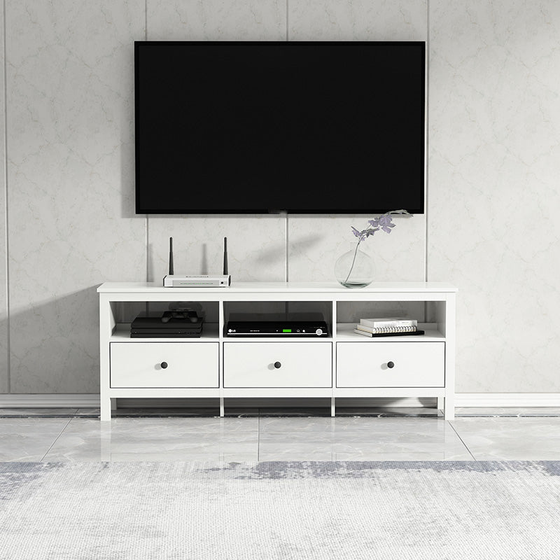 White Contemporary TV Stand Faux Wood TV Cabinet with Drawers Clearhalo 'furn' 'furn_tv_stands_entertainment_centers' 'Furniture' 'Living Room Furniture' 'TV Stands & Entertainment Centers' 'TV Stands & Media Storage Furniture' 'tv_stands_entertainment_centers' 5630923