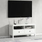 White Contemporary TV Stand Faux Wood TV Cabinet with Drawers 47"L x 12"W x 22"H Clearhalo 'furn' 'furn_tv_stands_entertainment_centers' 'Furniture' 'Living Room Furniture' 'TV Stands & Entertainment Centers' 'TV Stands & Media Storage Furniture' 'tv_stands_entertainment_centers' 5630924