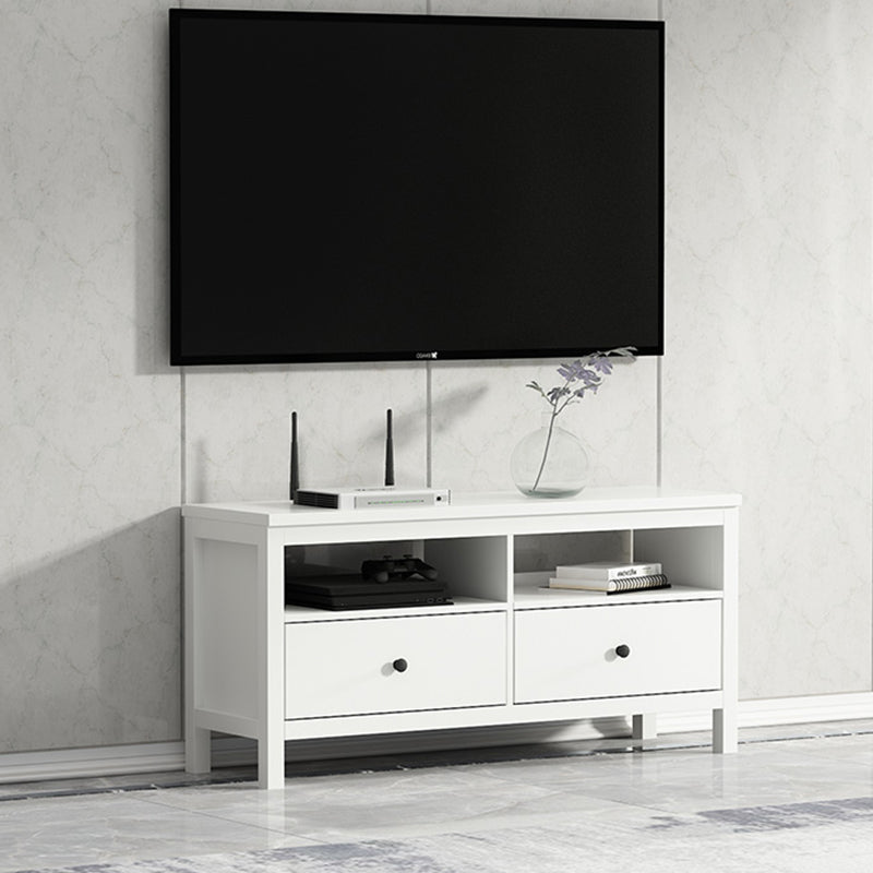 White Contemporary TV Stand Faux Wood TV Cabinet with Drawers 47"L x 12"W x 22"H Clearhalo 'furn' 'furn_tv_stands_entertainment_centers' 'Furniture' 'Living Room Furniture' 'TV Stands & Entertainment Centers' 'TV Stands & Media Storage Furniture' 'tv_stands_entertainment_centers' 5630924