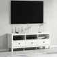 White Contemporary TV Stand Faux Wood TV Cabinet with Drawers 59"L x 12"W x 22"H Clearhalo 'furn' 'furn_tv_stands_entertainment_centers' 'Furniture' 'Living Room Furniture' 'TV Stands & Entertainment Centers' 'TV Stands & Media Storage Furniture' 'tv_stands_entertainment_centers' 5630925