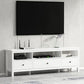 White Contemporary TV Stand Faux Wood TV Cabinet with Drawers 71"L x 12"W x 22"H Clearhalo 'furn' 'furn_tv_stands_entertainment_centers' 'Furniture' 'Living Room Furniture' 'TV Stands & Entertainment Centers' 'TV Stands & Media Storage Furniture' 'tv_stands_entertainment_centers' 5630926