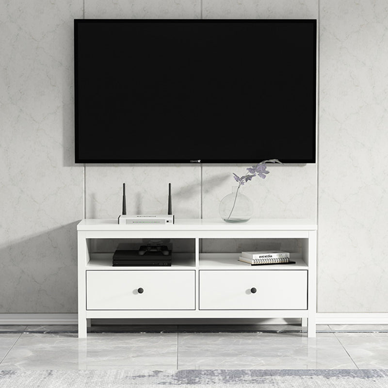White Contemporary TV Stand Faux Wood TV Cabinet with Drawers 47"L x 16"W x 22"H Clearhalo 'furn' 'furn_tv_stands_entertainment_centers' 'Furniture' 'Living Room Furniture' 'TV Stands & Entertainment Centers' 'TV Stands & Media Storage Furniture' 'tv_stands_entertainment_centers' 5630927