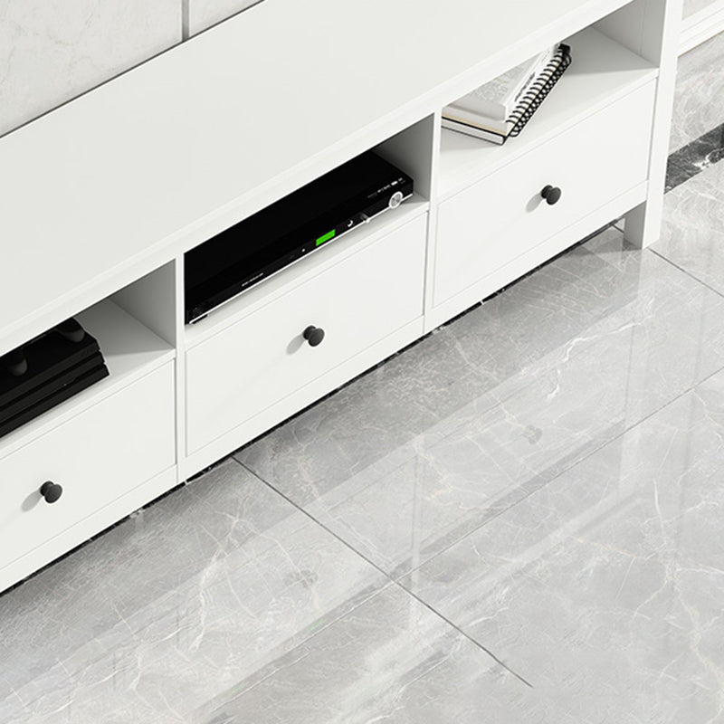 White Contemporary TV Stand Faux Wood TV Cabinet with Drawers Clearhalo 'furn' 'furn_tv_stands_entertainment_centers' 'Furniture' 'Living Room Furniture' 'TV Stands & Entertainment Centers' 'TV Stands & Media Storage Furniture' 'tv_stands_entertainment_centers' 5630933