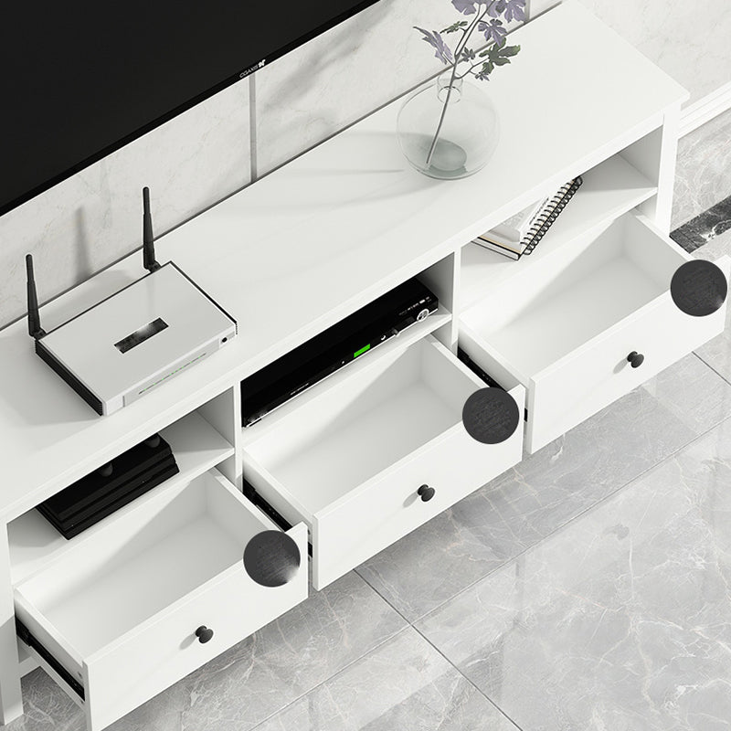 White Contemporary TV Stand Faux Wood TV Cabinet with Drawers Clearhalo 'furn' 'furn_tv_stands_entertainment_centers' 'Furniture' 'Living Room Furniture' 'TV Stands & Entertainment Centers' 'TV Stands & Media Storage Furniture' 'tv_stands_entertainment_centers' 5630936