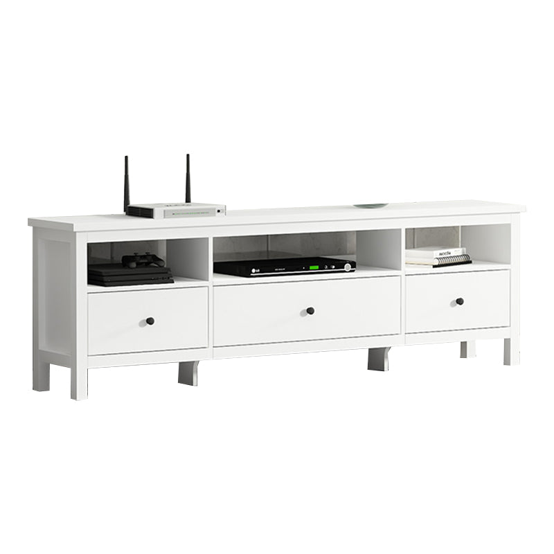 White Contemporary TV Stand Faux Wood TV Cabinet with Drawers Clearhalo 'furn' 'furn_tv_stands_entertainment_centers' 'Furniture' 'Living Room Furniture' 'TV Stands & Entertainment Centers' 'TV Stands & Media Storage Furniture' 'tv_stands_entertainment_centers' 5630943