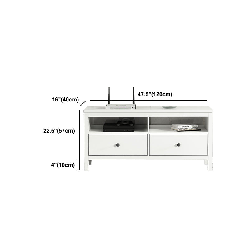 White Contemporary TV Stand Faux Wood TV Cabinet with Drawers Clearhalo 'furn' 'furn_tv_stands_entertainment_centers' 'Furniture' 'Living Room Furniture' 'TV Stands & Entertainment Centers' 'TV Stands & Media Storage Furniture' 'tv_stands_entertainment_centers' 5630945