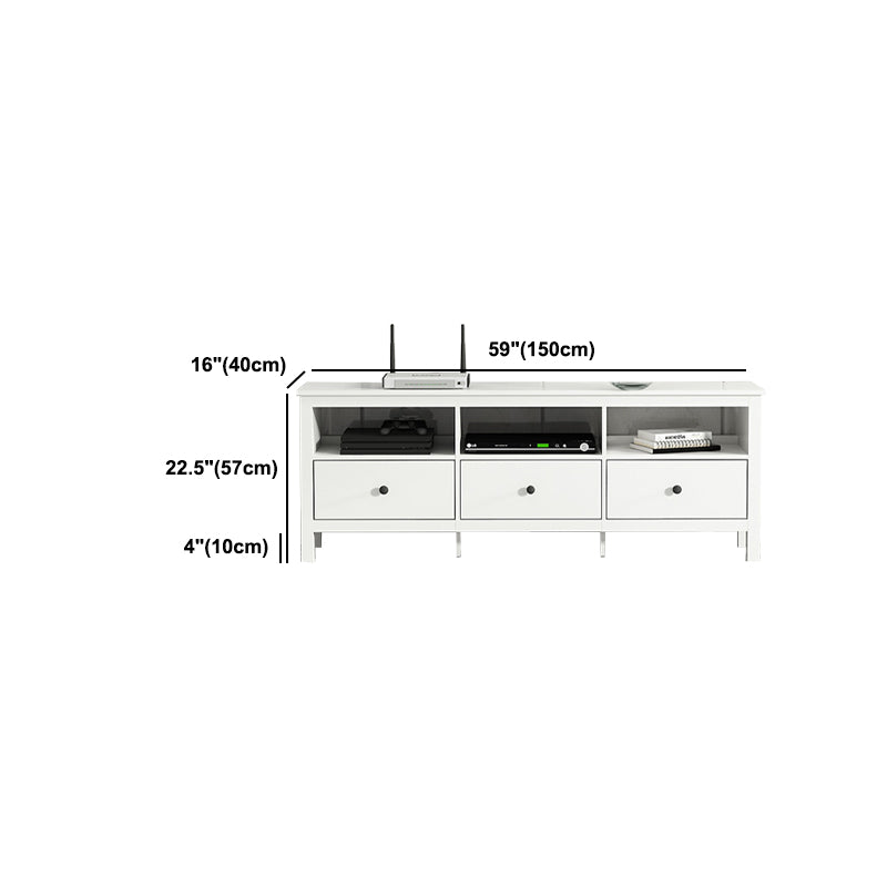 White Contemporary TV Stand Faux Wood TV Cabinet with Drawers Clearhalo 'furn' 'furn_tv_stands_entertainment_centers' 'Furniture' 'Living Room Furniture' 'TV Stands & Entertainment Centers' 'TV Stands & Media Storage Furniture' 'tv_stands_entertainment_centers' 5630946